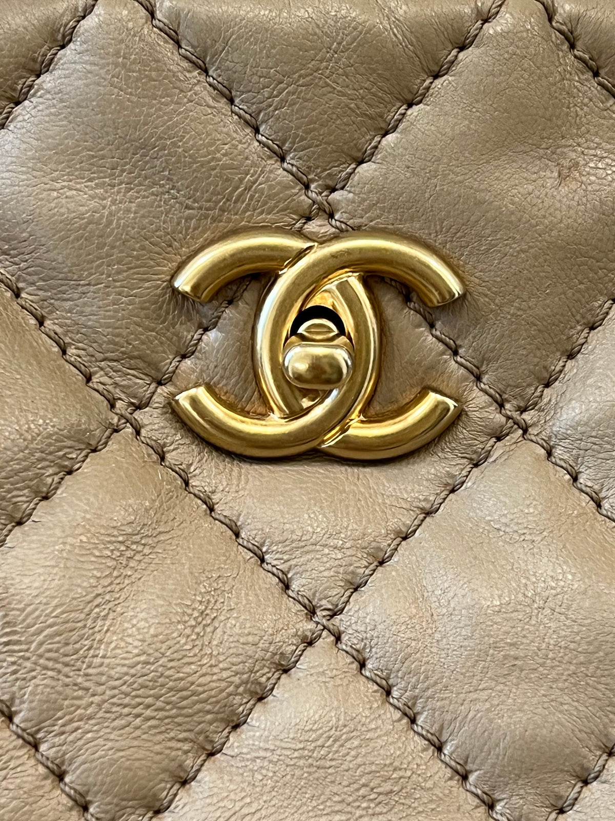 CHANEL CC WILD STITCH CALFSKIN LEATHER TOTE BAG