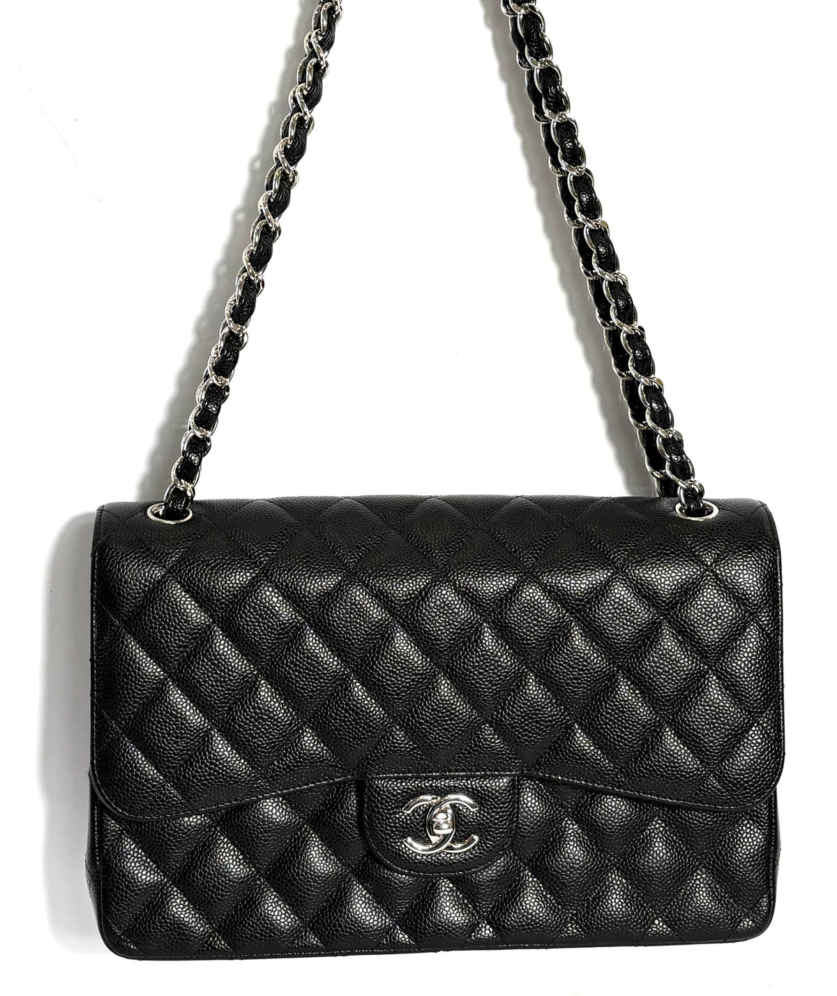 CHANEL CLASSIC CAVIAR QUILTED JUMBO DOUBLE FLAP BAG