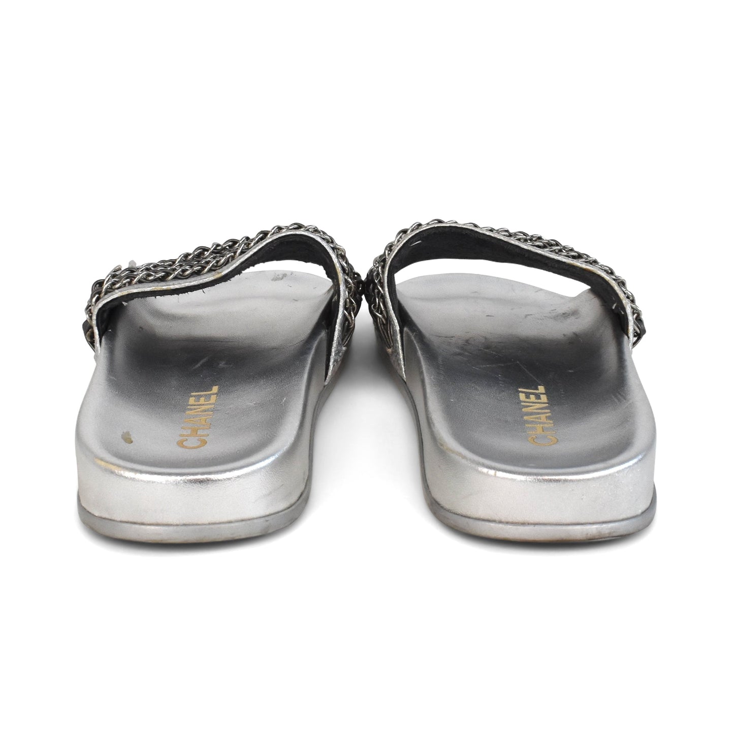 Chanel 'Chain' Slides - Women's 37
