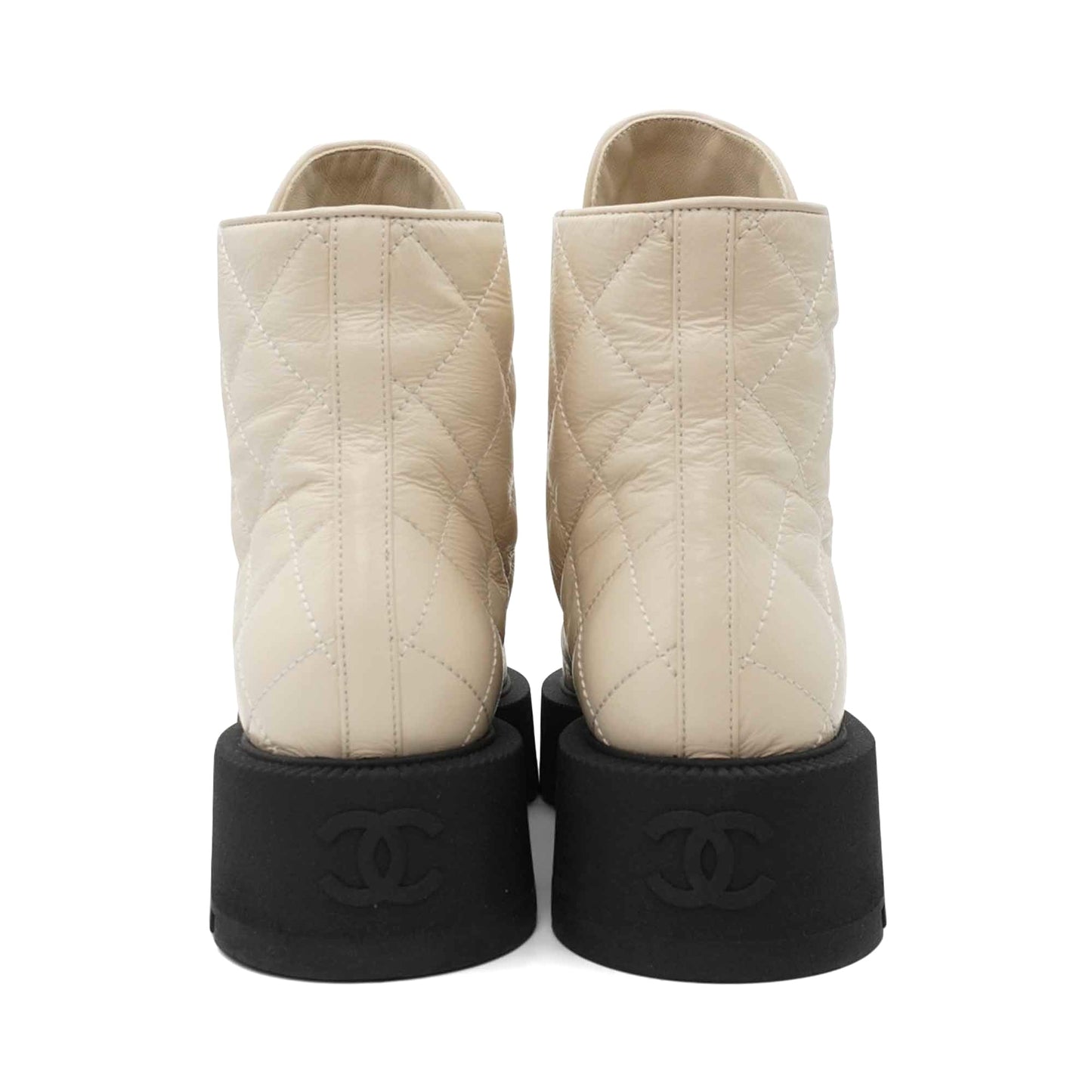 Chanel Quilted Combat Boots - Women's 37.5