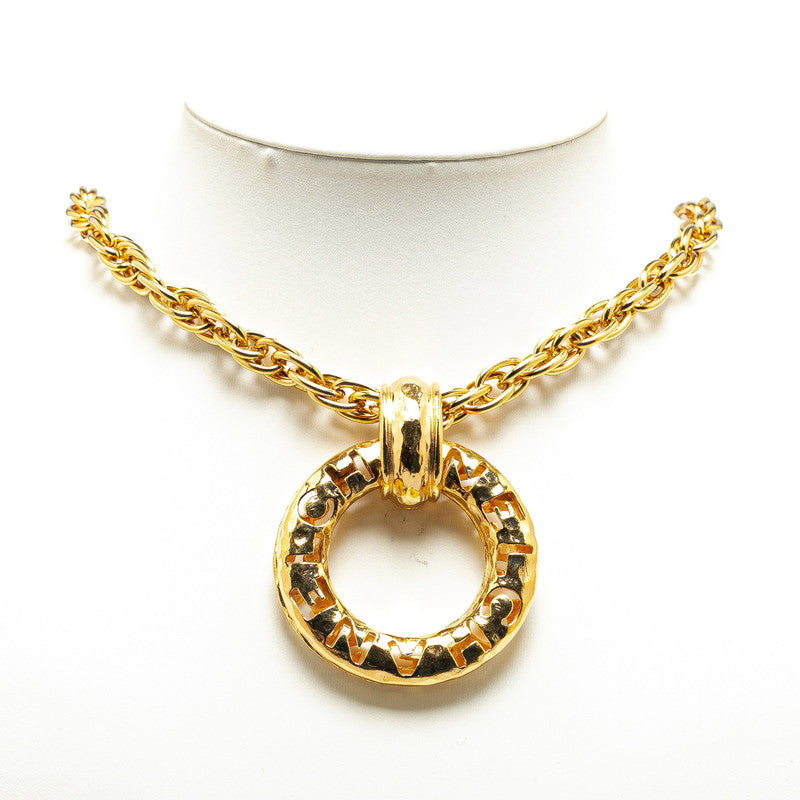 Chanel Circle Logo Necklace Metal Necklace in Good condition