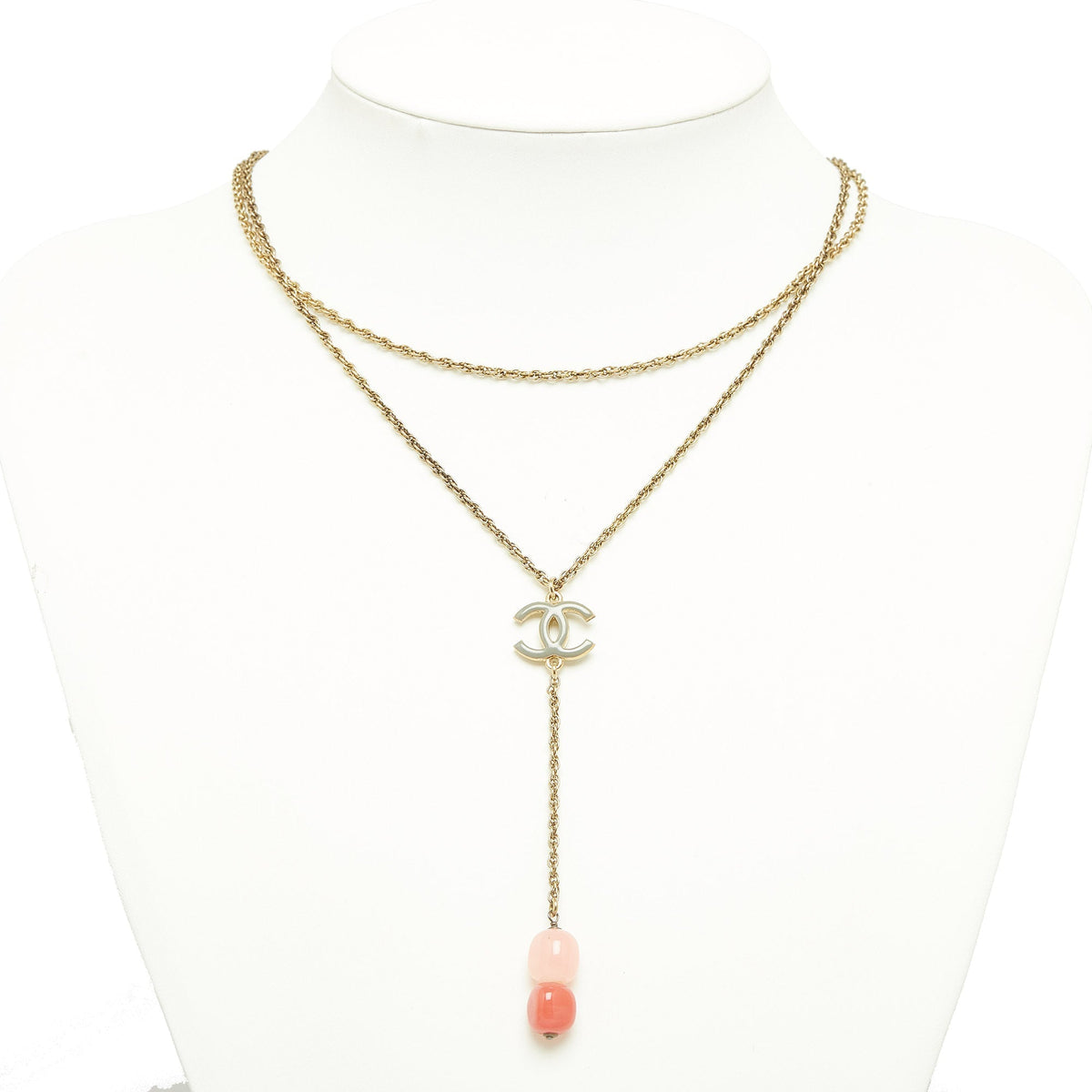 CHANEL CC Drop Pendant Necklace Costume Necklace