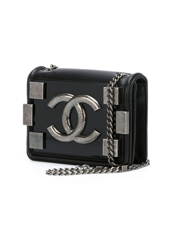 Silver Quilted Lambskin Boy Brick Bag