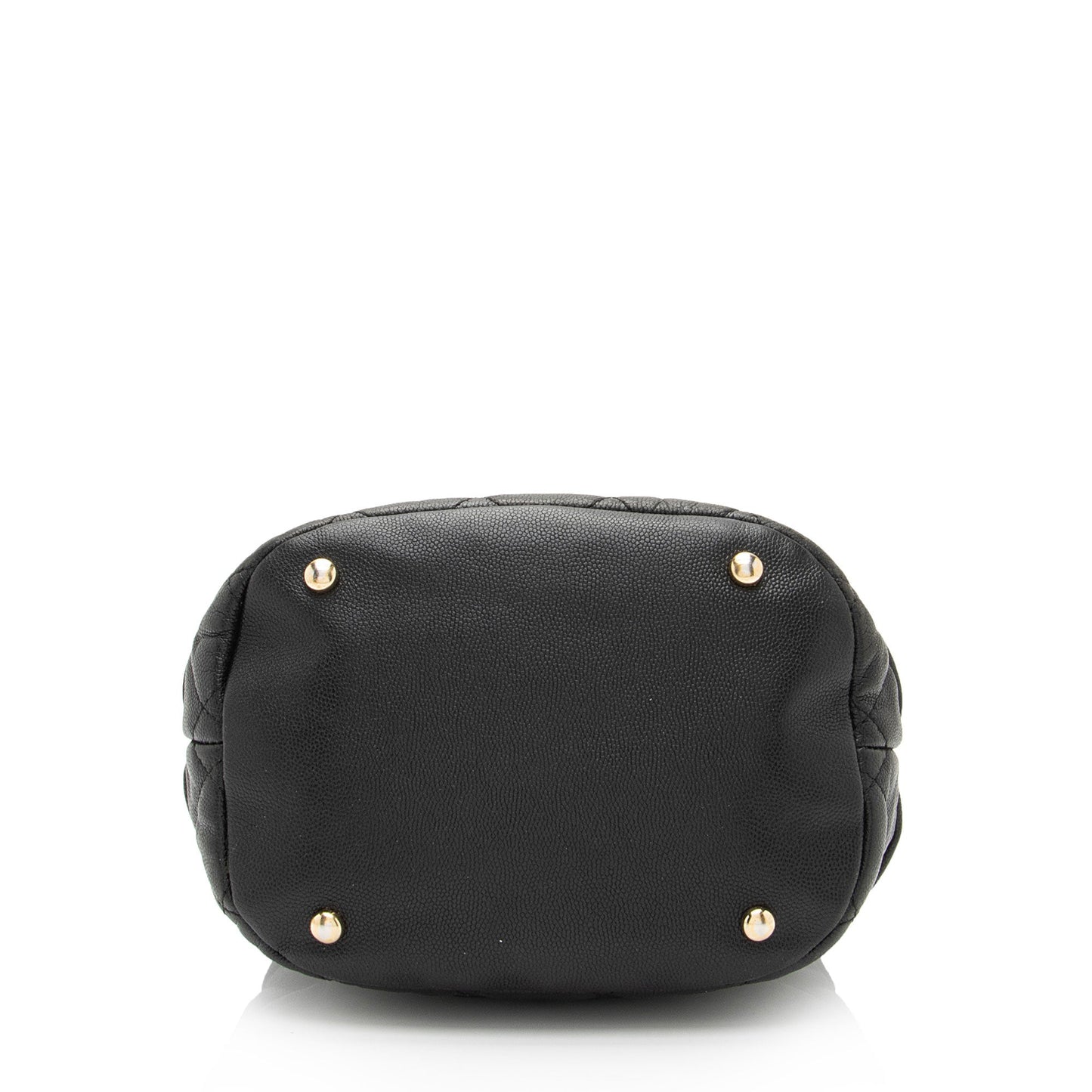 Chanel Caviar Leather Rolled Up Drawstring Bucket Bag