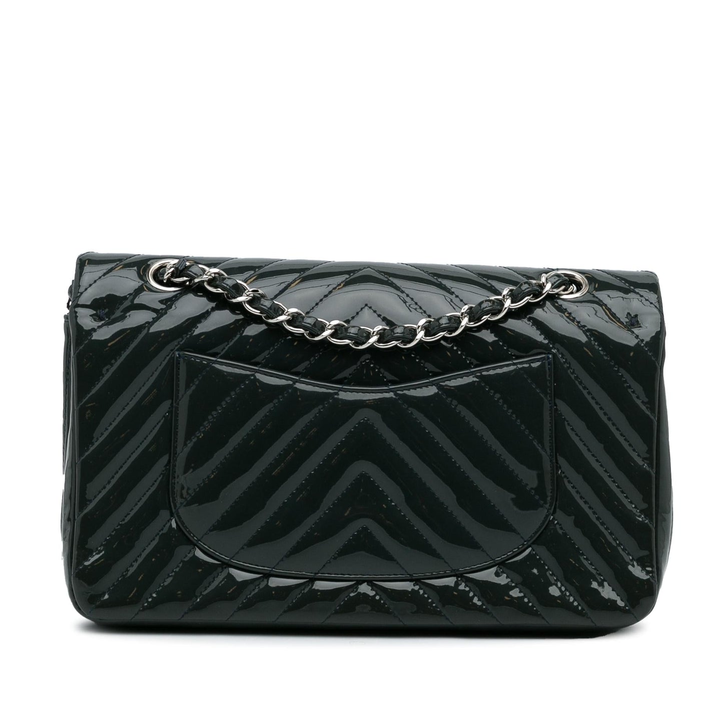 Chanel Medium Chevron Patent Double Flap
