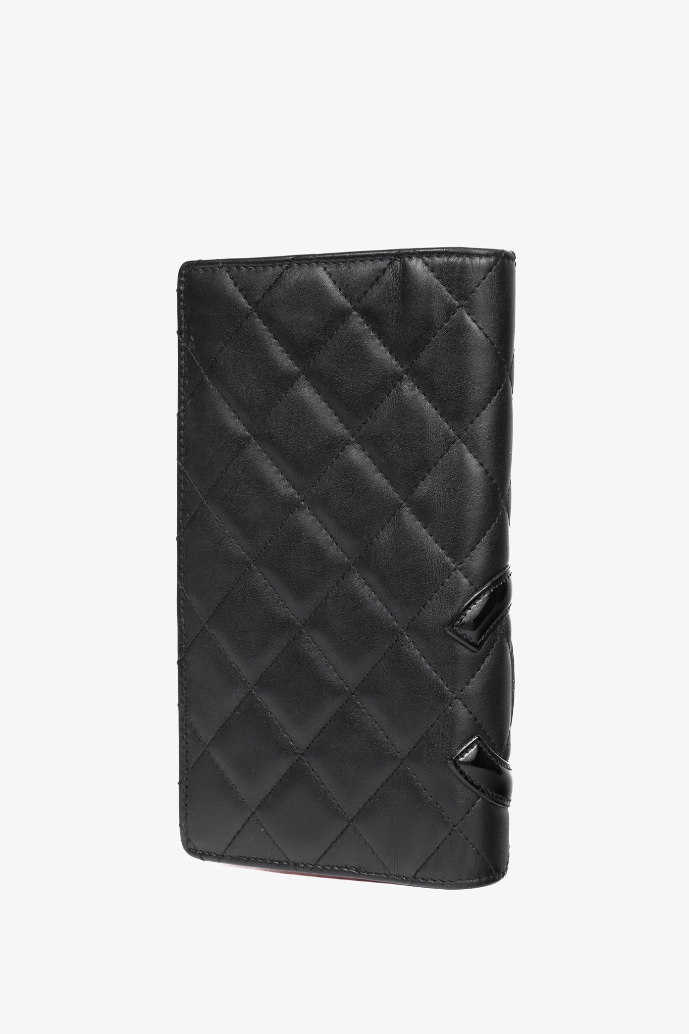 Chanel Cambon Line Black Quilted Leather CC Wallet