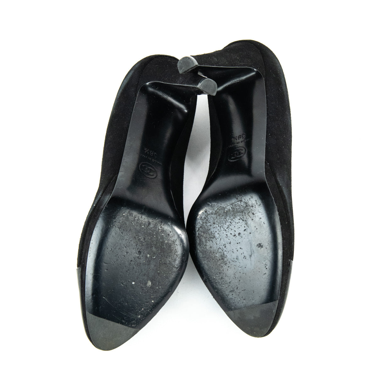 Chanel Black Suede Cap Toe Pumps Size 8.5 | EU 38.5