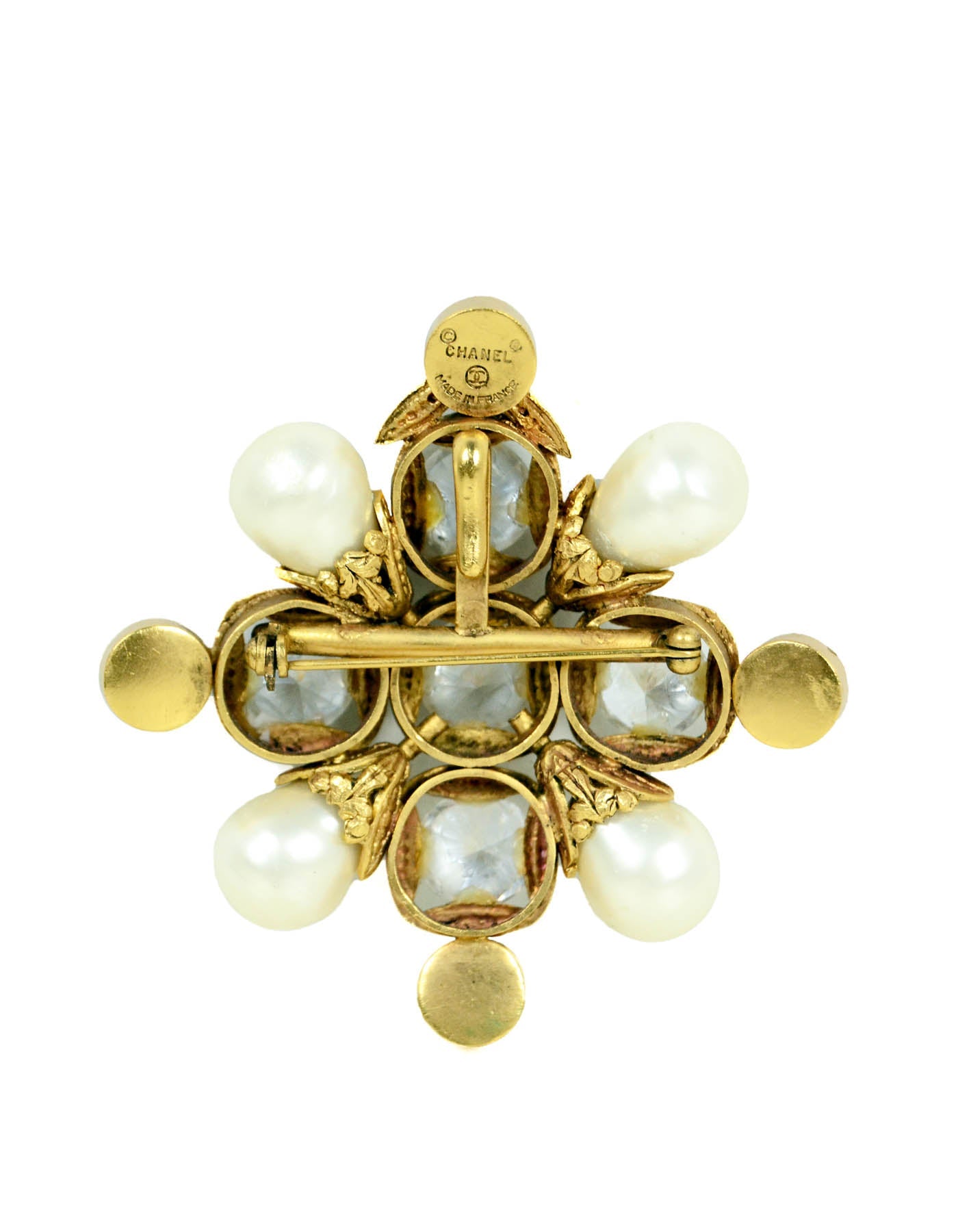 Chanel Vintage '90s Faux Pearl & Crystal Brooch/Pendant