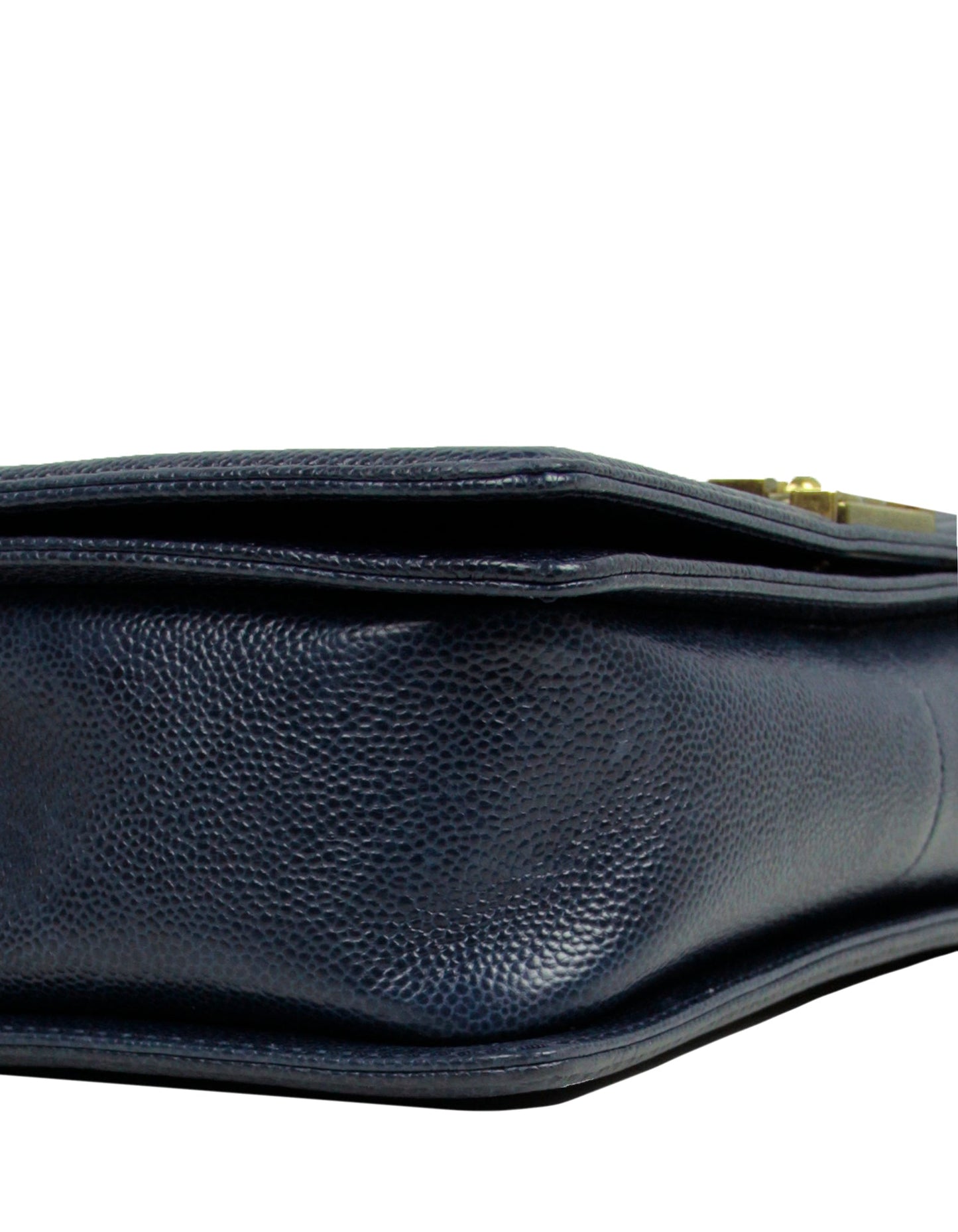 Chanel Navy Caviar Leather New Medium Boy Flap Bag