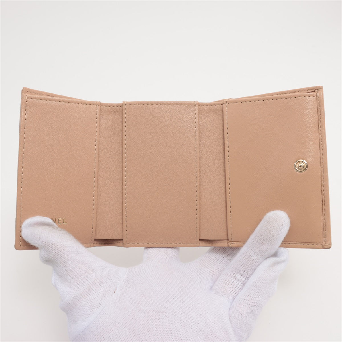 ITEM 20 - Chanel Quilted Compact Wallet Beige