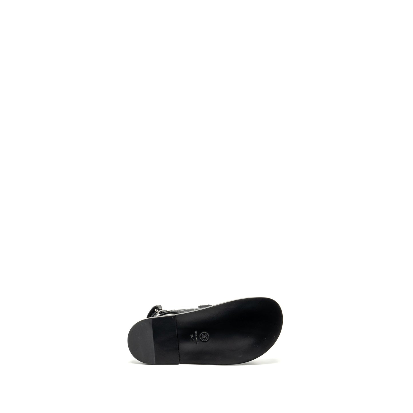 Chanel Size 36 Dad Sandals Lambskin So Black