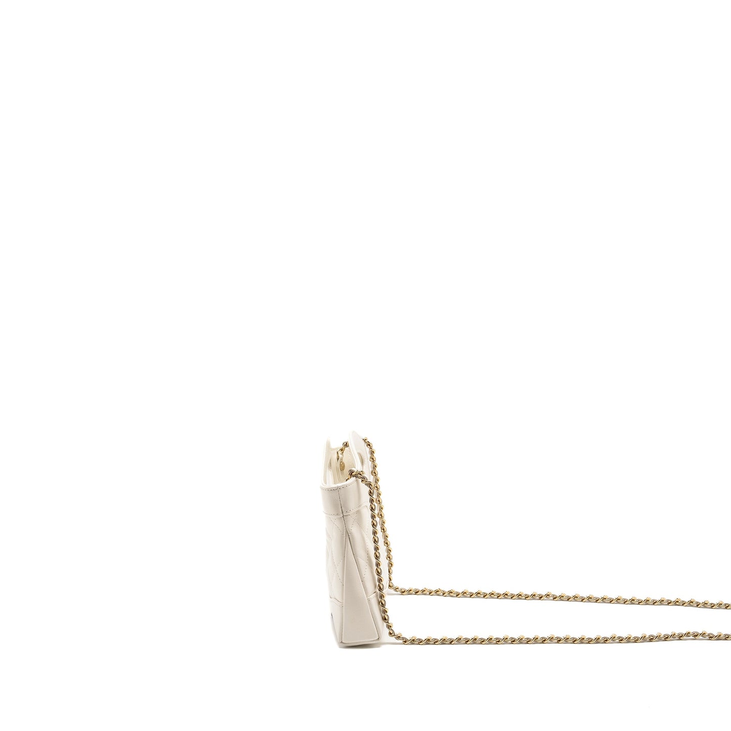 Chanel Mini 31 Clutch with Chain Shiny Calfskin White LGHW (Microchip)