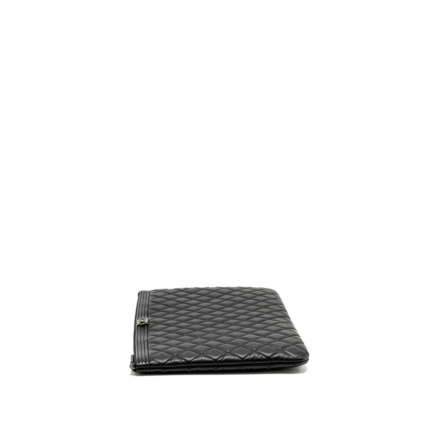 Chanel Boy Pouch Lambskin Black Ruthenium Hardware