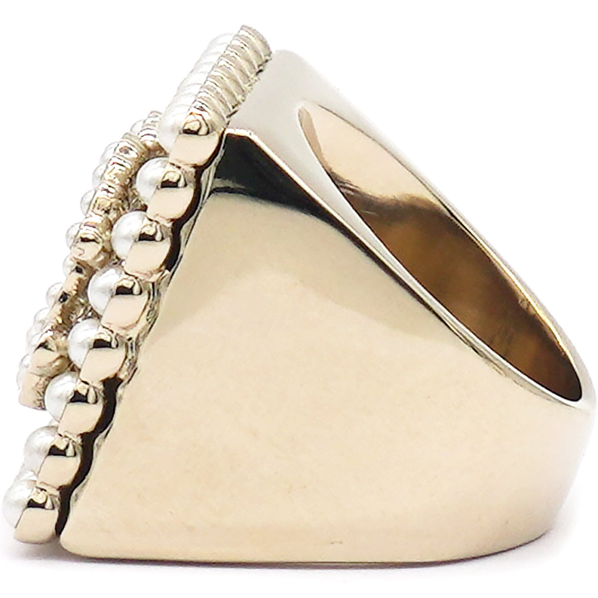 Crystal CC Ring Pearl Gold 52