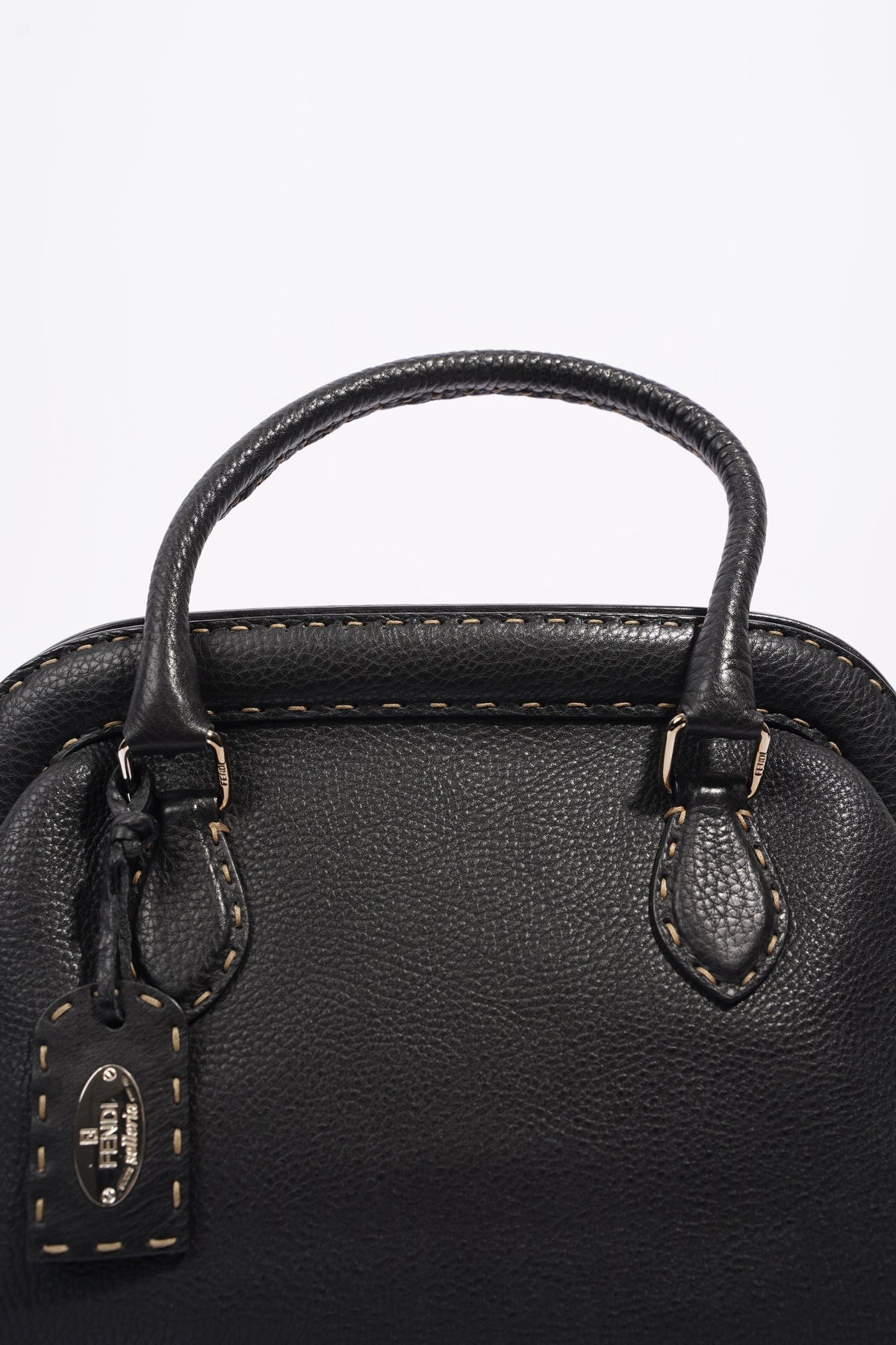 Fendi Womens Selleria Handbag Black