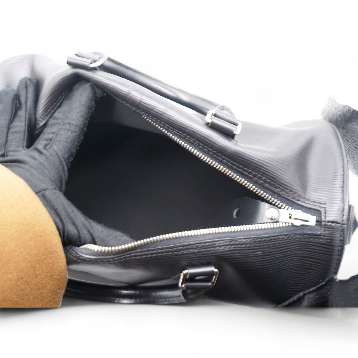 Louis-vuitton Noir Epi Leather Speedy 35 Bag