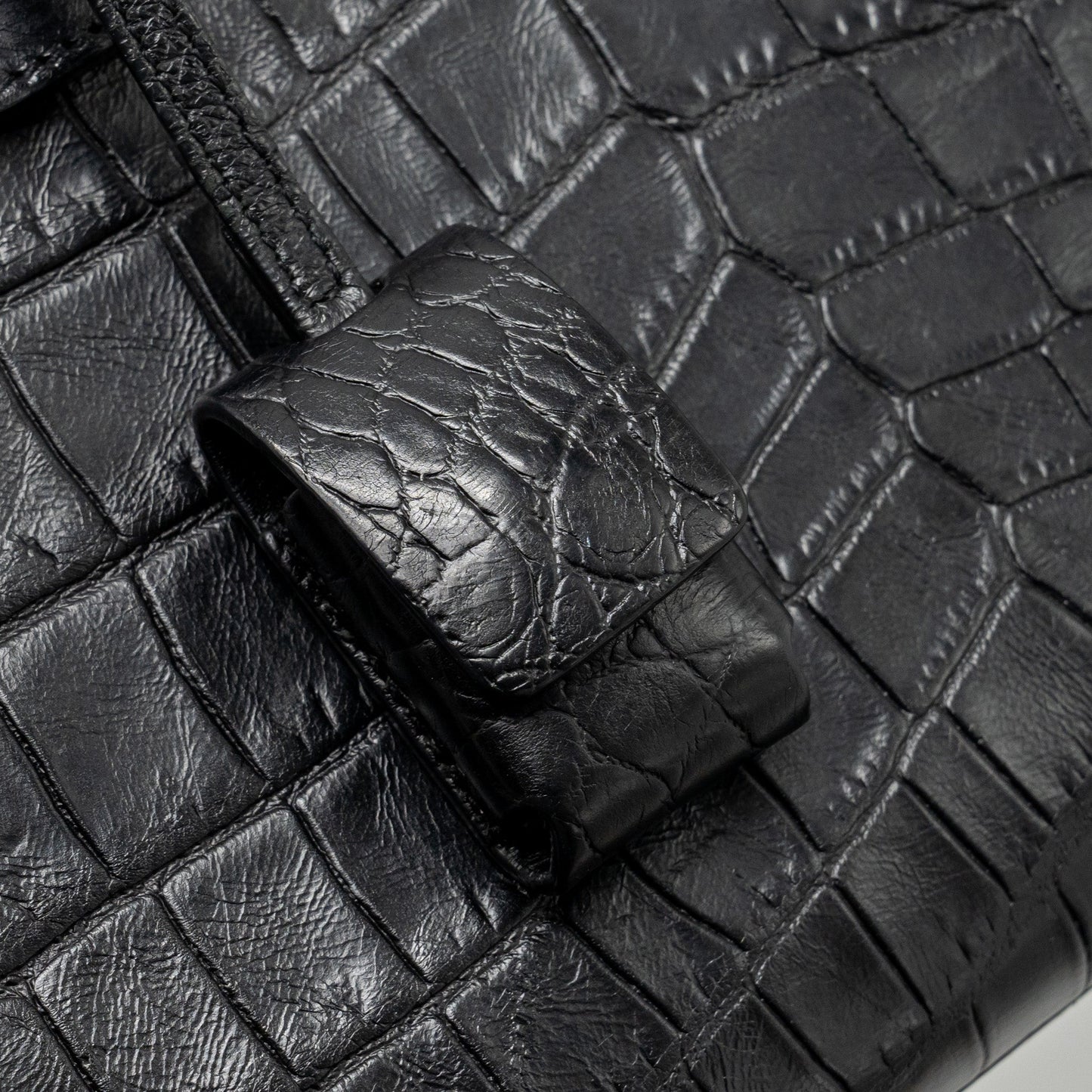 Saint Laurent Nano Sac De jour croc embossed calfskin black SHW