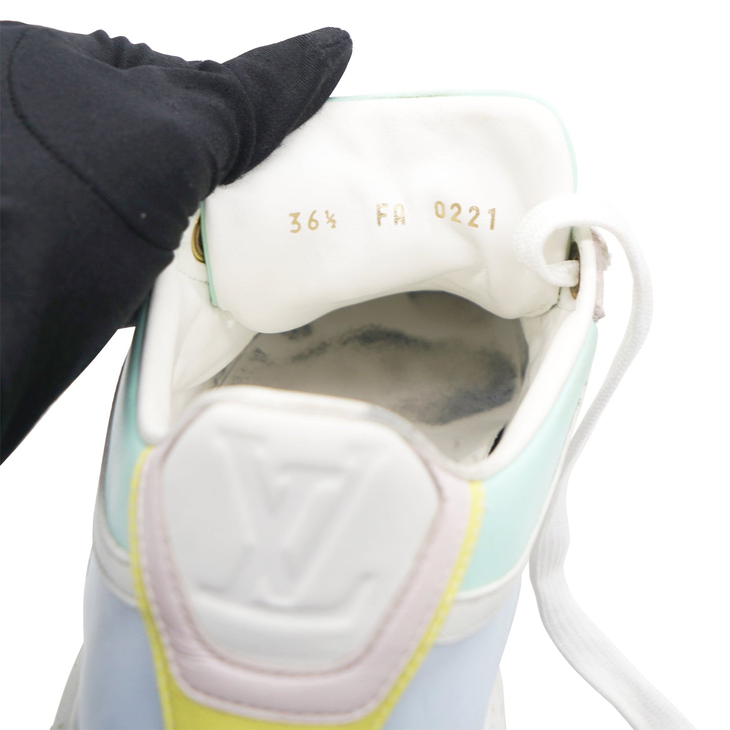 Louis-vuitton Monogram Embossed Lambskin Time Out Sneakers 36.5