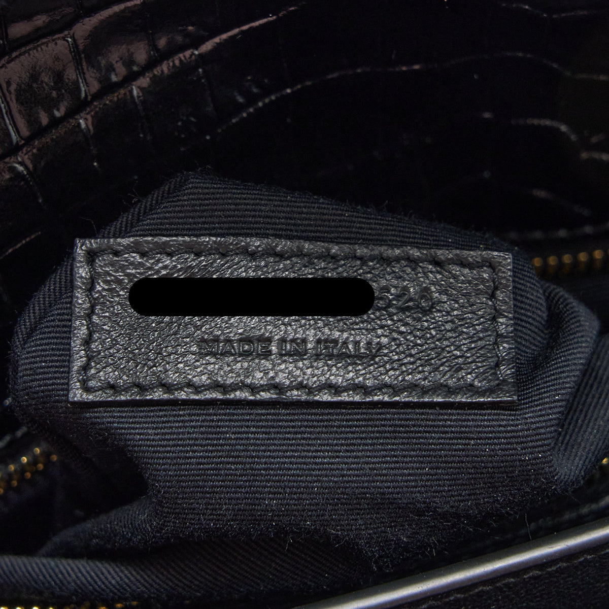 Saint Laurent Cassandra Chain Bag Croc Embossed Leather Black GHW