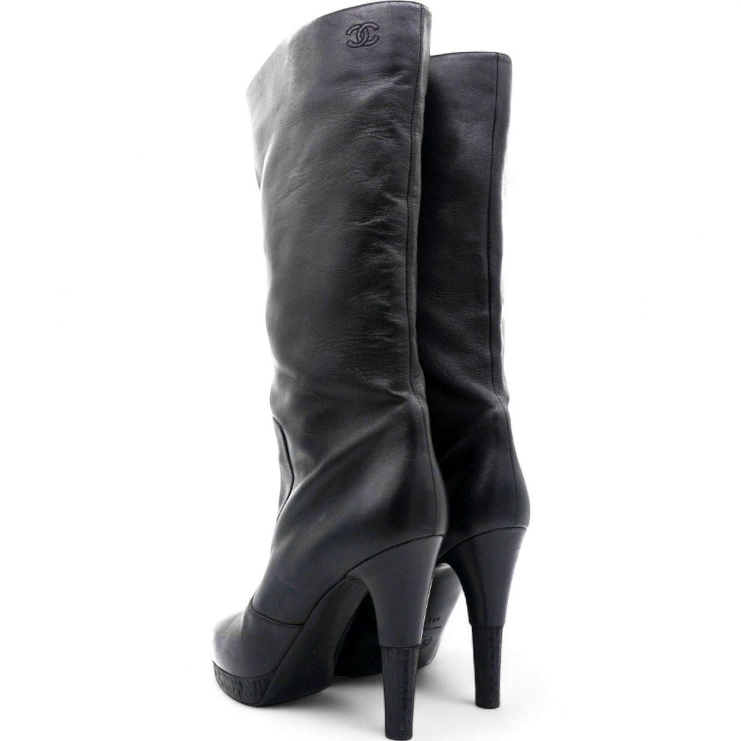Black Leather Boots Size40