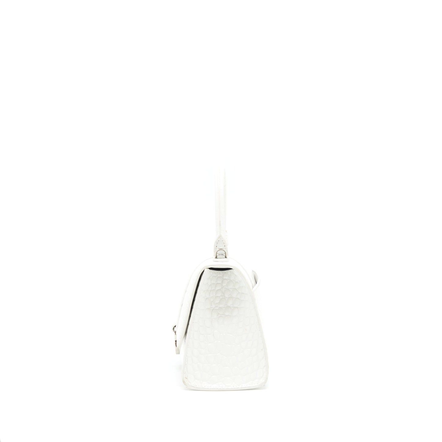 Balenciaga Hourglass S Croc embossed Calfskin White SHW
