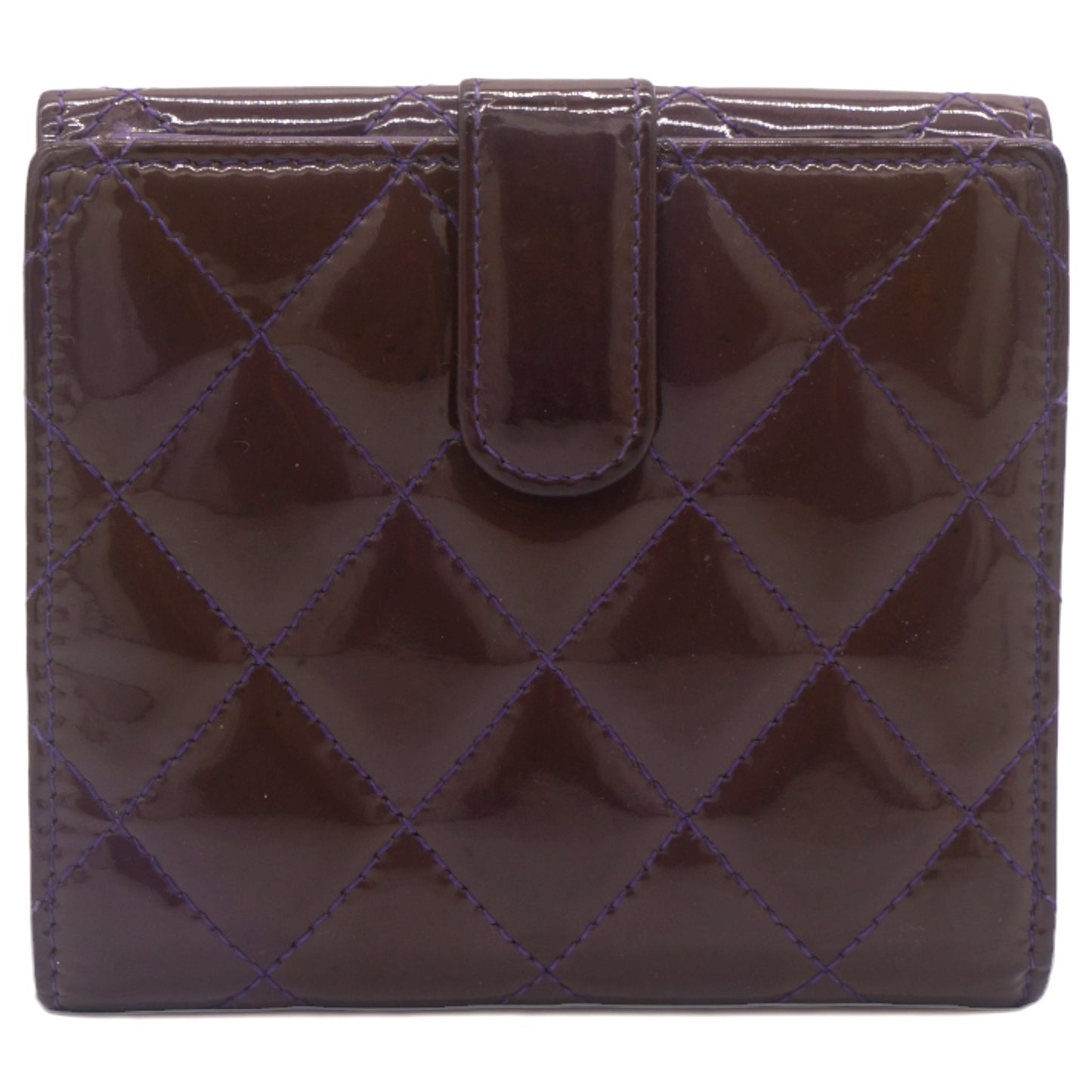 Purple Patent Classic Small Flap Wallet