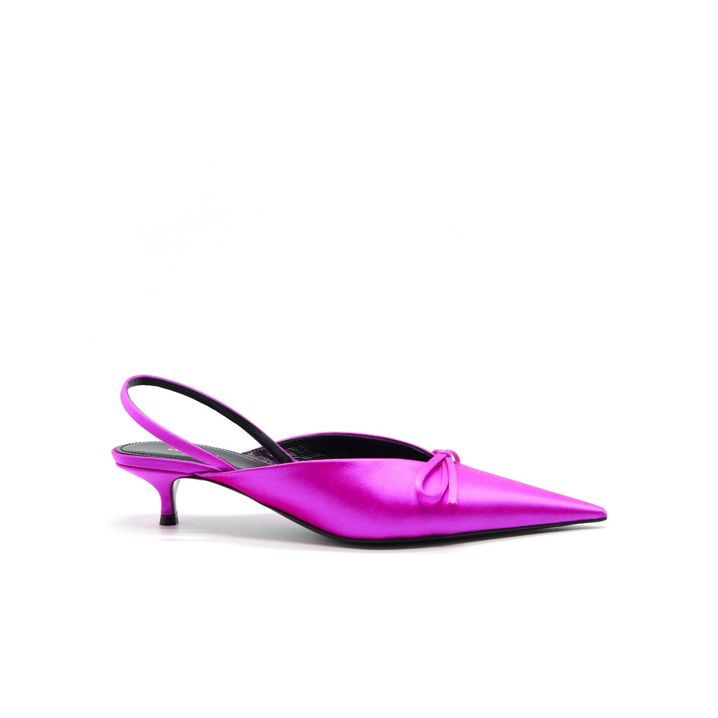 Balenciaga Knife Bow-Embellished Satin Slingback Pumps Size36