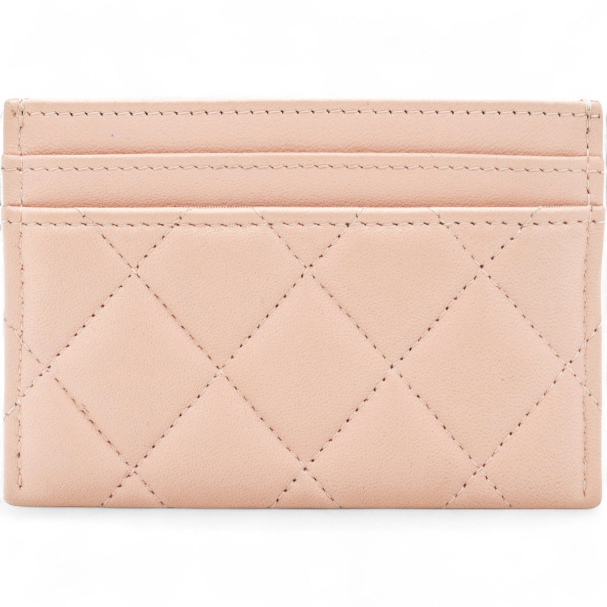 Lambskin Quilted Crystal Holder Beige