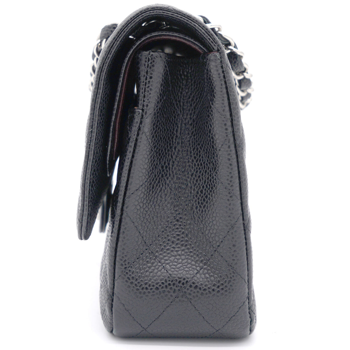 Caviar Quilted Medium Double Flap Black SHW
