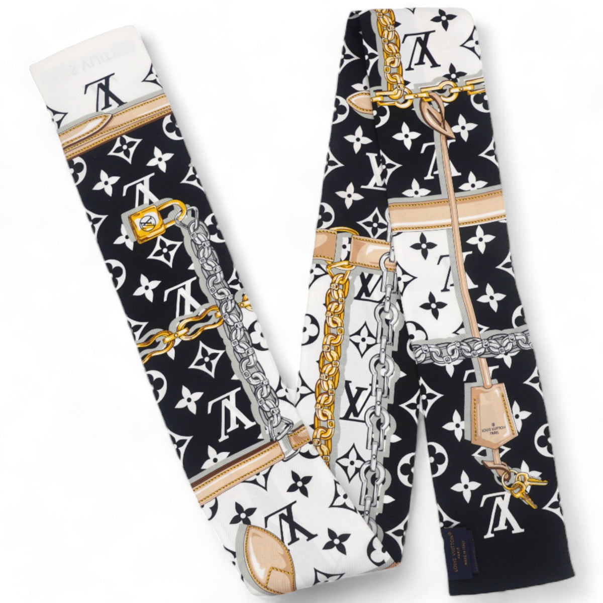 Louis-vuitton Black Logo Monogram Silk Bandeau