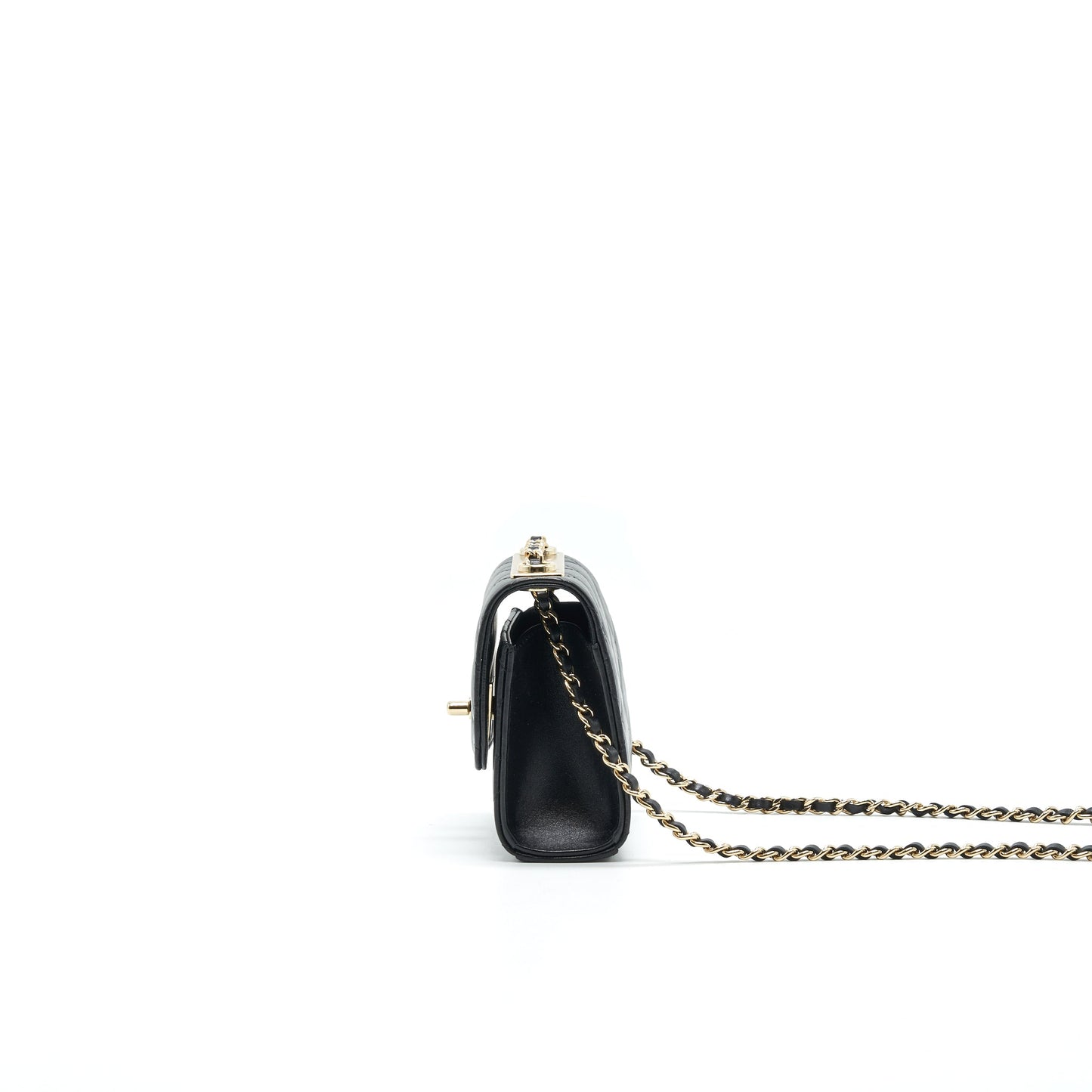 CHANEL MINI TRENDY CC CHAIN WALLET BLACK LGHW