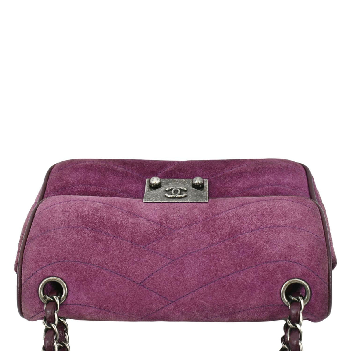 Chanel Pagoda Flap Suede Leather Shoulder Bag Purple