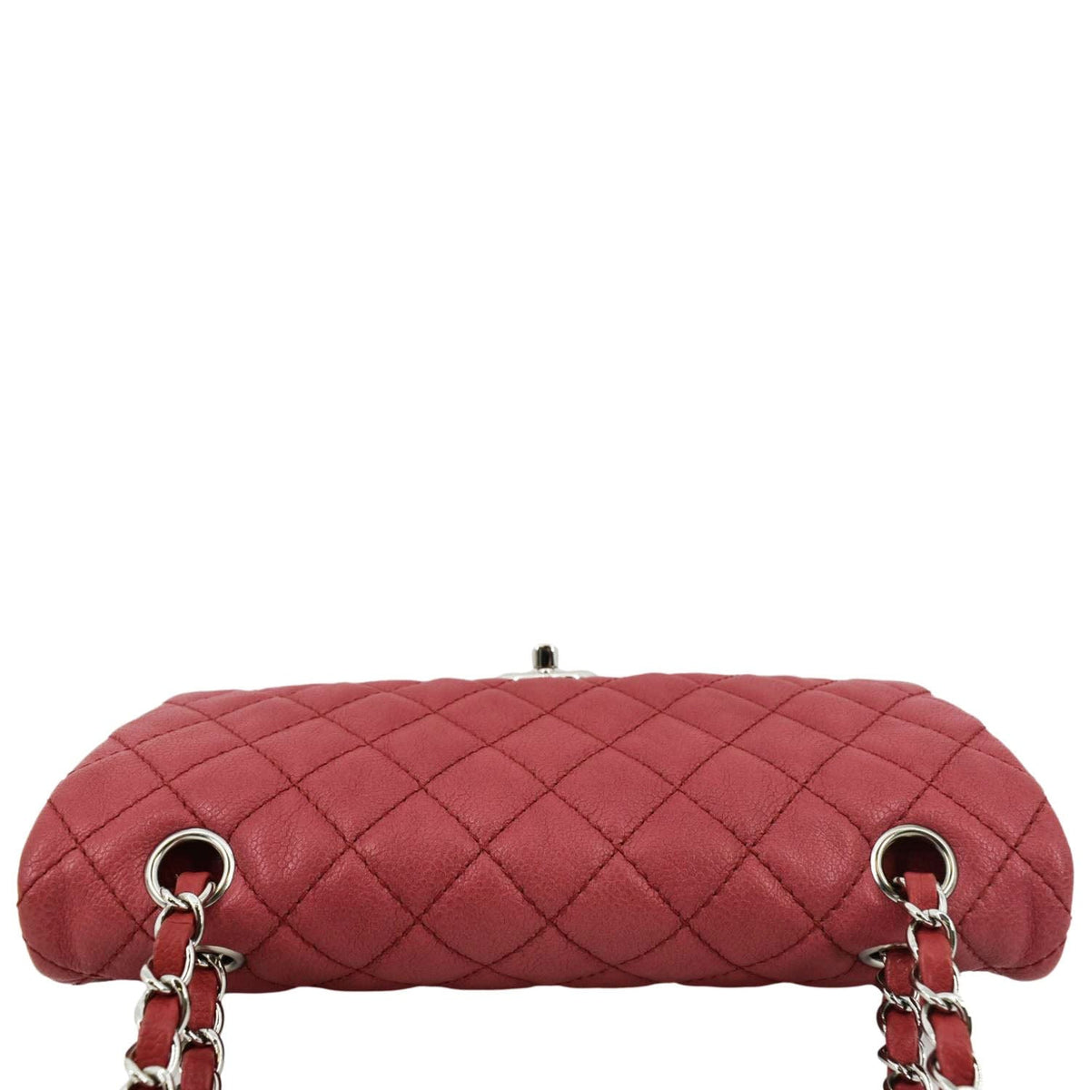 Chanel Classic Medium Double Flap Quilted Caviar Leather Shoulder Bag Red