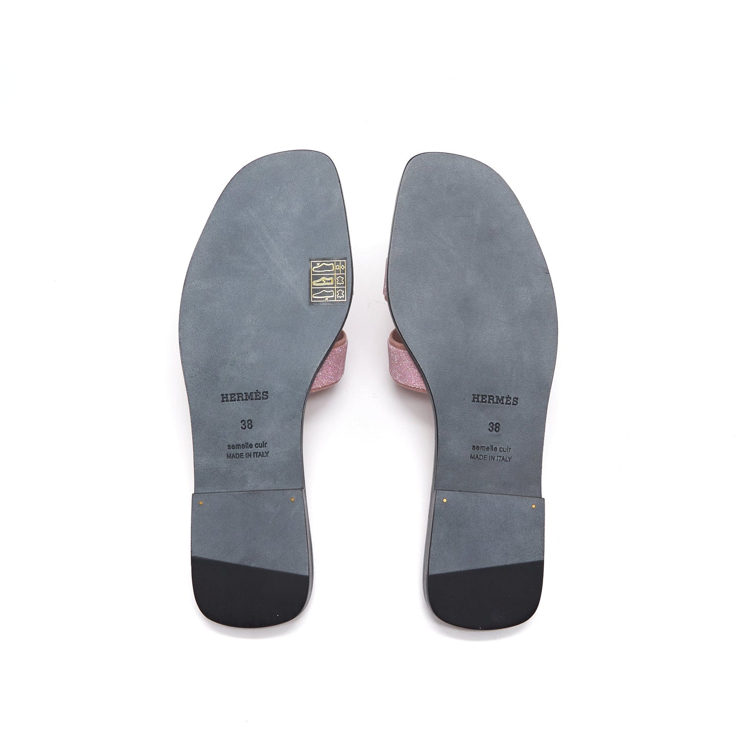 Hermes Oran Sandal Pink Crystal Size 38