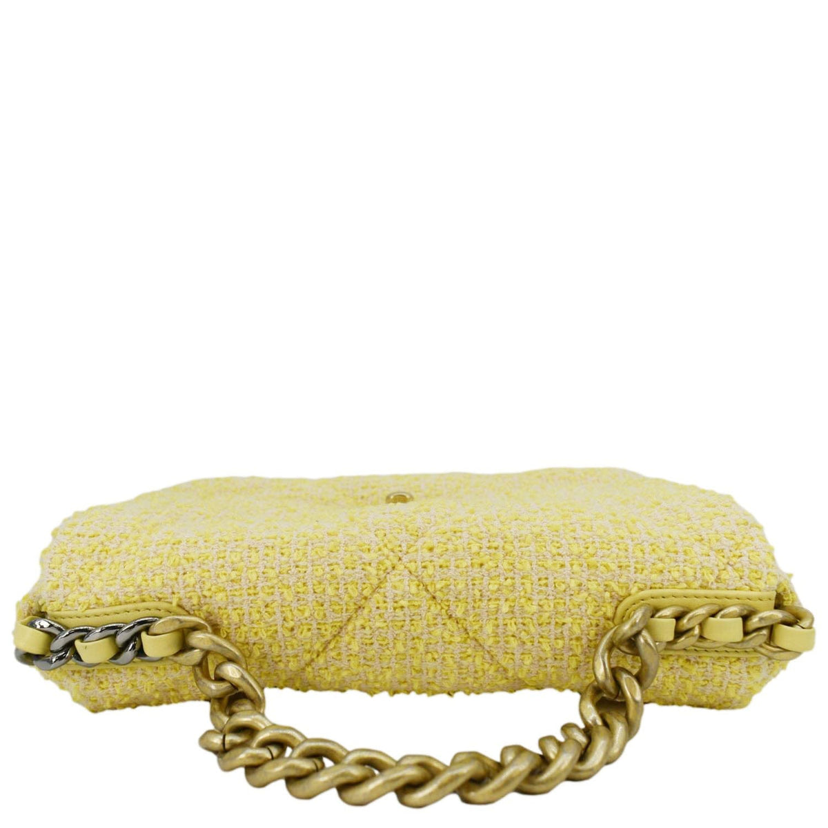 Chanel 19 Flap Medium Quilted Tweed Shoulder Bag Beige