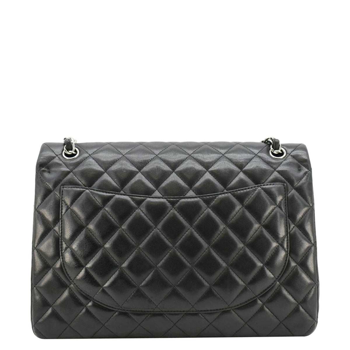 Chanel Maxi Double Flap Leather Shoulder Bag Black
