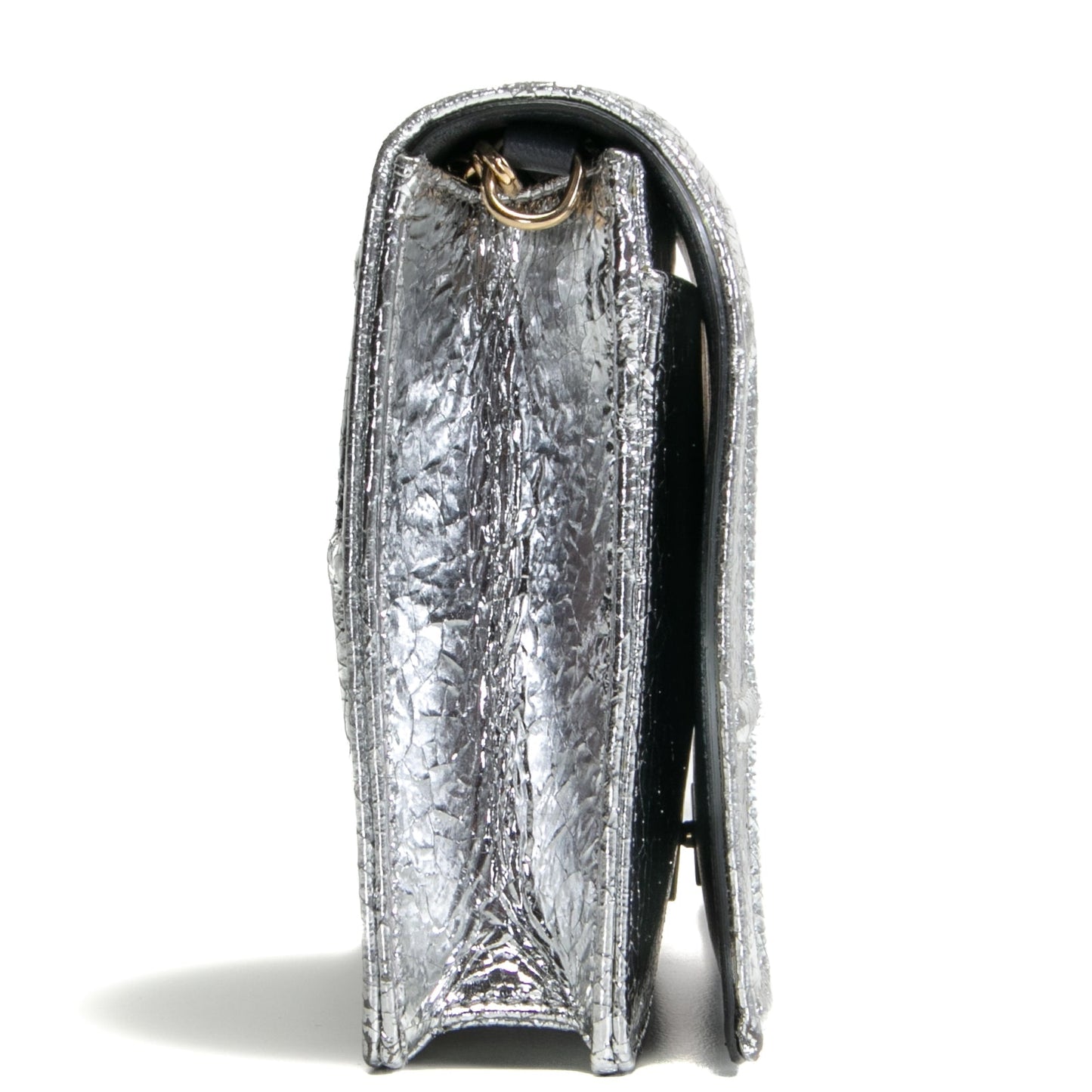 DIOR Diorama Metallic Ceramic Effect Wallet On Chain- Silver