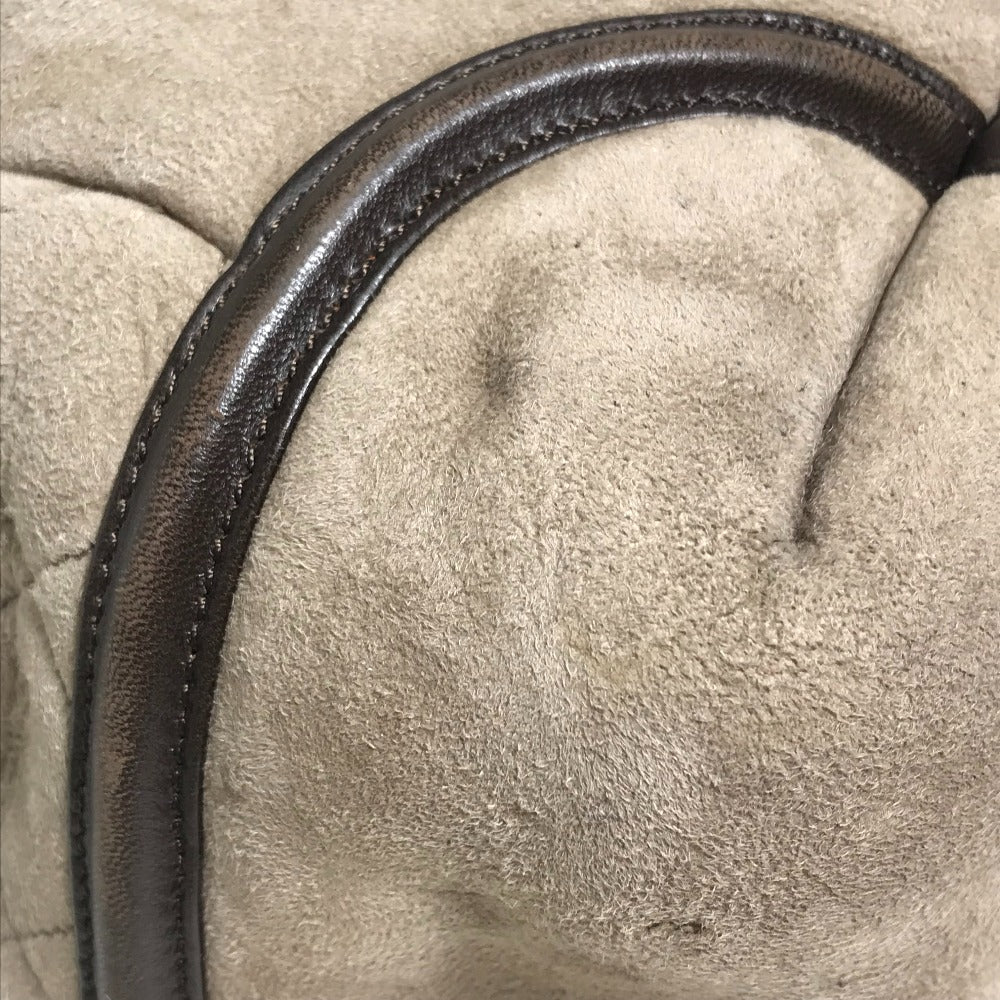 CHANEL Tote Bag Mouton, Leather Brown CC COCO Mark Half Matelasse