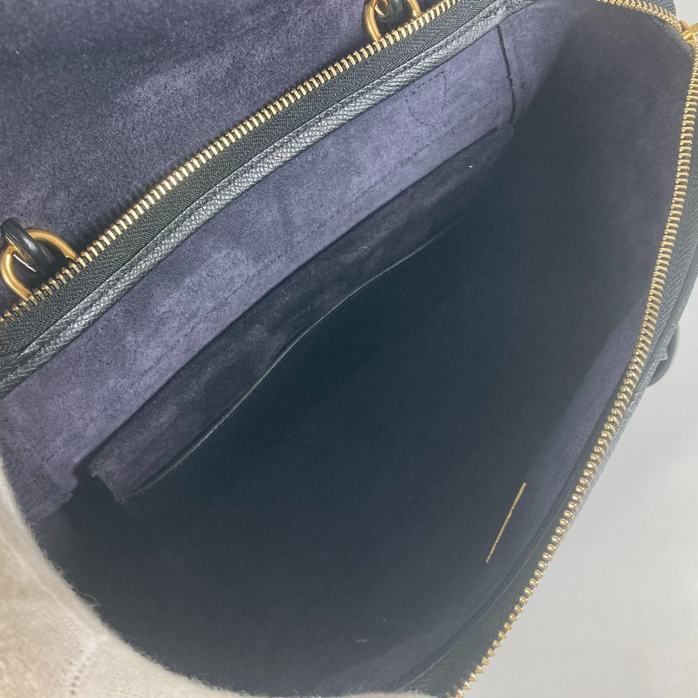 CELINE Handbag leather black Micro Tote Bag Belt bag Women Used