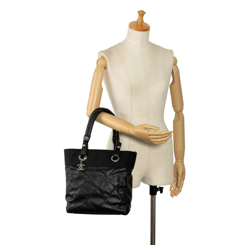 Chanel Paris Biarritz PM Tote Bag Canvas Handbag A34208 in Excellent condition