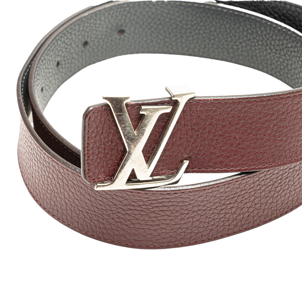 Red Louis Vuitton Leather Initiales Belt