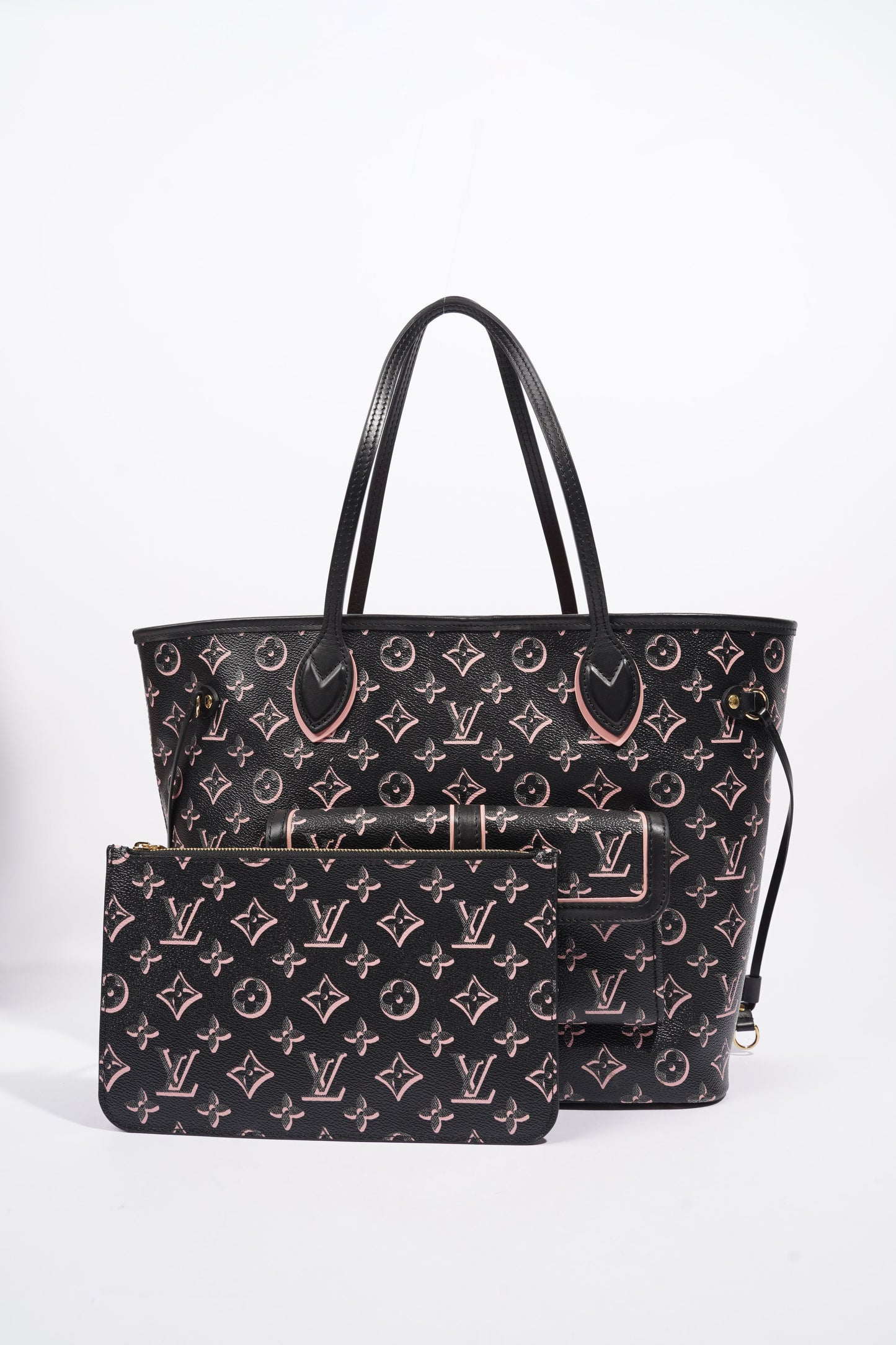 Louis Vuitton Neverfull MM Fall For You Black And Pink Monogram Coated Canvas