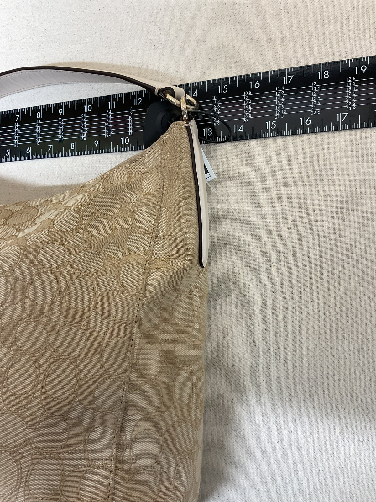 Handbag Designer By Coach In Cream, Size:Medium