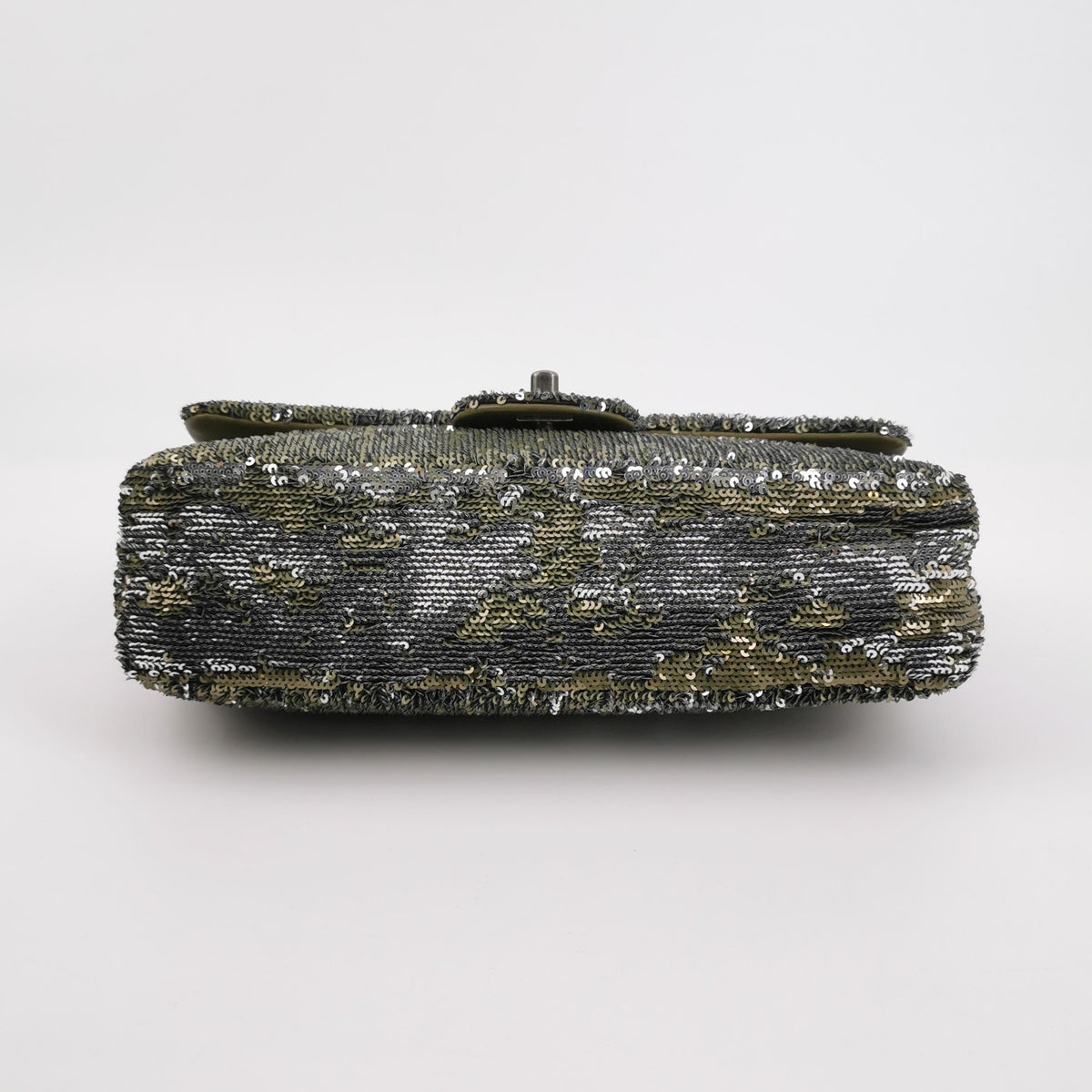 Chanel Coco Cuba Flap Bag Medium Green Khaki Sequins