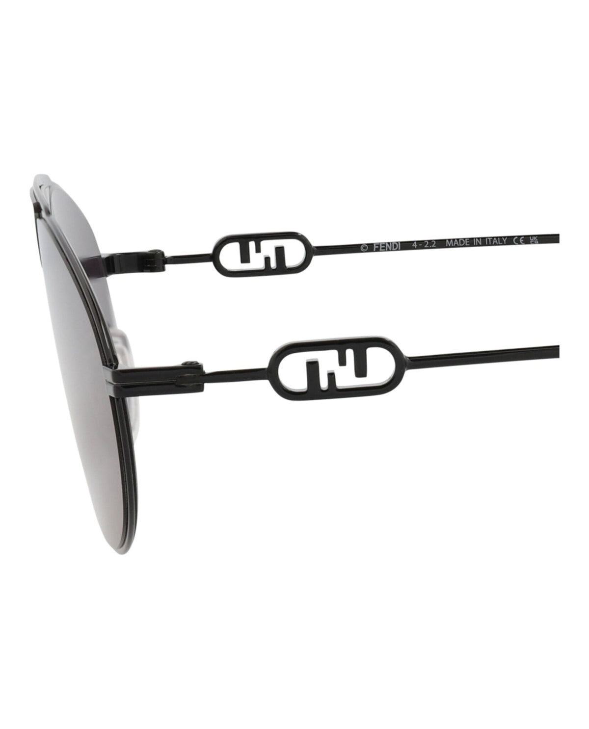 Fendi Mens Aviator Black Black Smoke Fashion Designer Eyewear