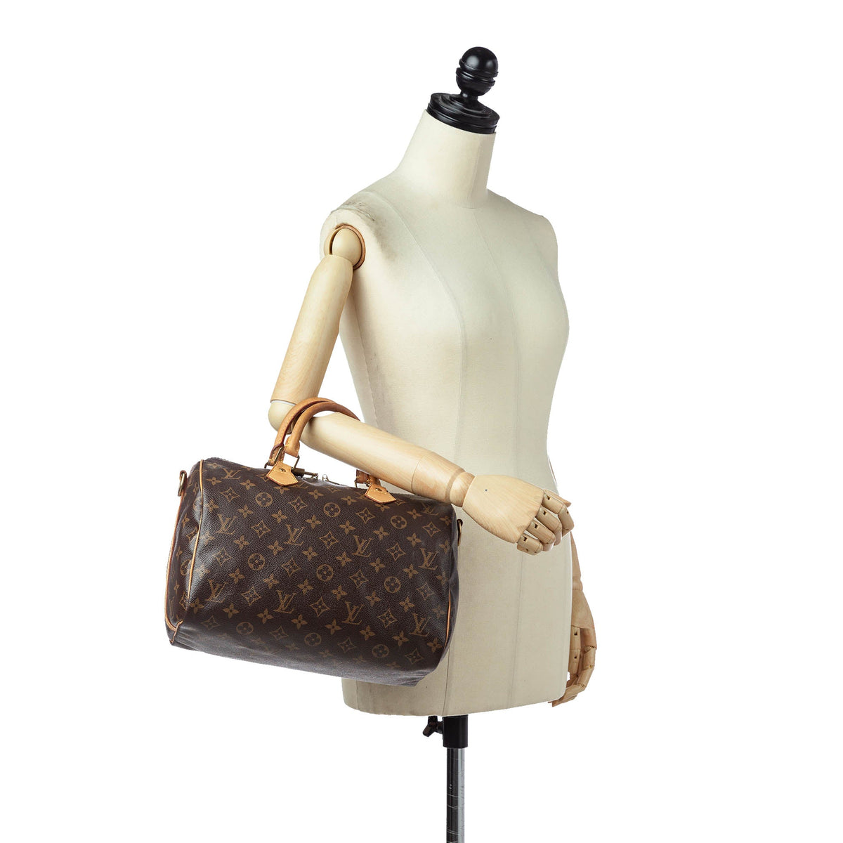 Louis-Vuitton Monogram Speedy Bandouliere 30 Brown