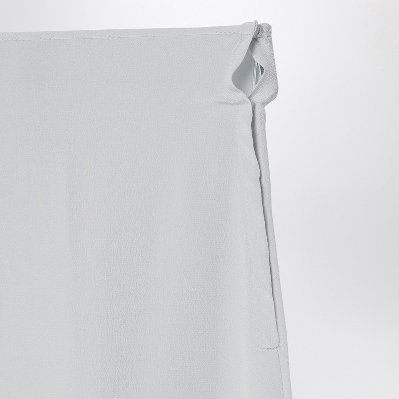 Fendi Light Blue Embroidered Silk Tulle Midi Skirt Women