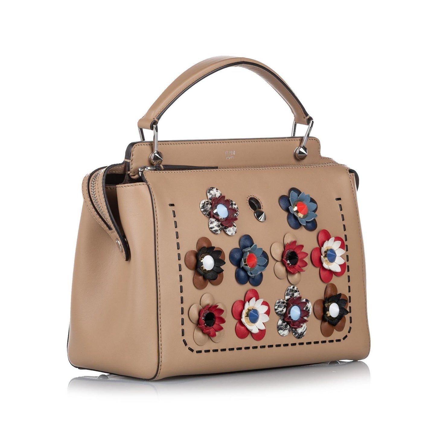 Fendi Flowerland DotCom Leather Satchel