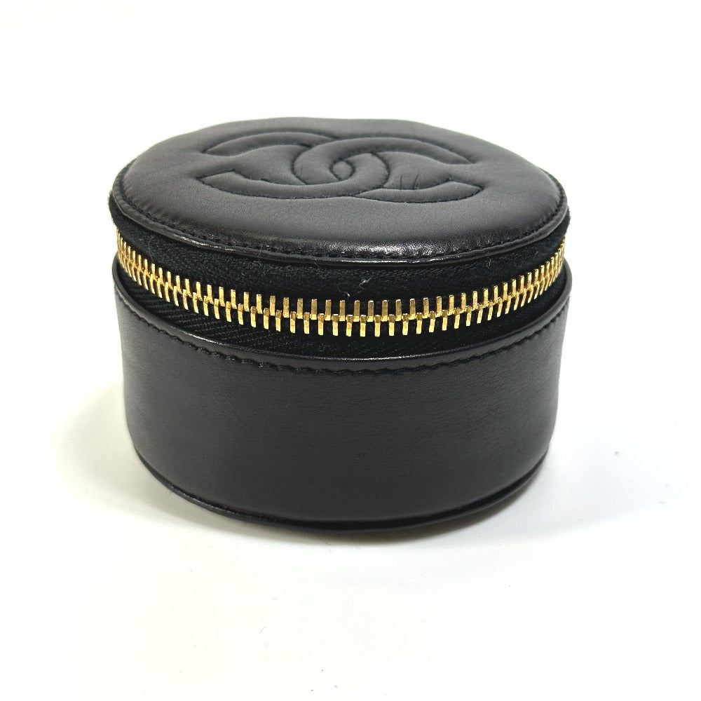 CHANEL Accessory case A02786 lambskin black accessory case COCO Mark CC Women Used