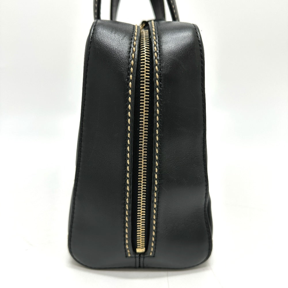 CHANEL Handbag Calfskin black CC COCO Mark Wild stitch Women Used